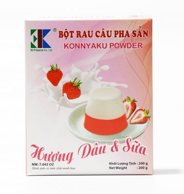 Bột Rau Câu Pha Sẵn Hương Dâu & Sữa